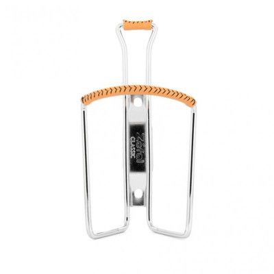PORTE BIDON ZEFAL VINTAGE ACIER CHROME AVEC GAINAGE CUIR 80 GR