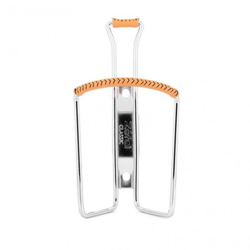 PORTE BIDON ZEFAL VINTAGE ACIER CHROME AVEC GAINAGE CUIR 80 GR