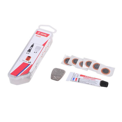NECESSAIRE REP/RUSTINE ZEFAL ROUTE 6 PIECES 15MM/1 TUBE DISSOLUTION/1 RAPE (KIT)