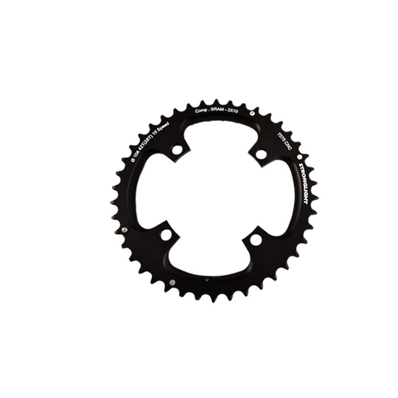 PLATEAU VTT DOUBLE DIAM 104 EXT.42DTS NOIR 4BR. ALU 7075 STRONG 10V SRAM (PLATEAU FILETE)