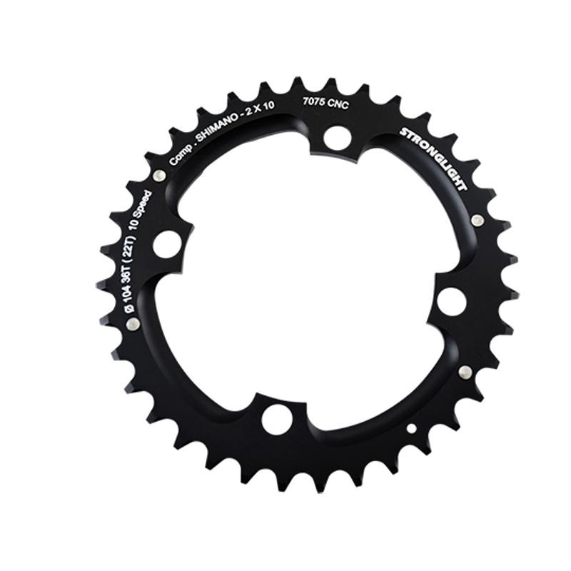 PLATEAU VTT DOUBLE DIAM 104 EXTER 36DTS NOIR 4 BR. ALU 7075 STRONG COMP. SHIMANO 10V