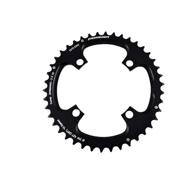 PLATEAU VTT DOUBLE DIAM 104 EXTER 42DTS NOIR 4 BR. ALU 7075 STRONG COMP. SHIMANO 10V