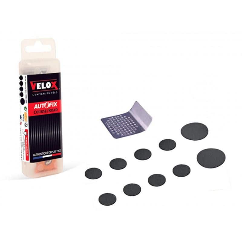 NECESSAIRE REP/RUSTINE VELOX ROUTE 10 PIECES AUTOCOLLANTES/GRATTOIR
