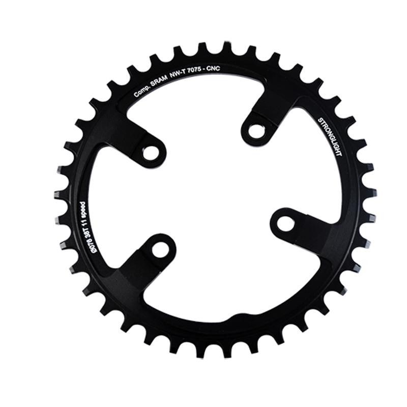 PLATEAU VTT MONO DIAM  76 EXTER 38DTS NOIR 4 BRANCHES ALU 7075 (COMP.1X11 SRAM XX1) STRONG