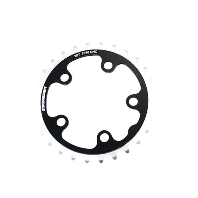 PLATEAU ROUTE DIAM 74 INTER 28DTS NOIR ALU 7075(COMP.SHIMANO/CAMPA)STRONG 8/9/10V.5BRANCH