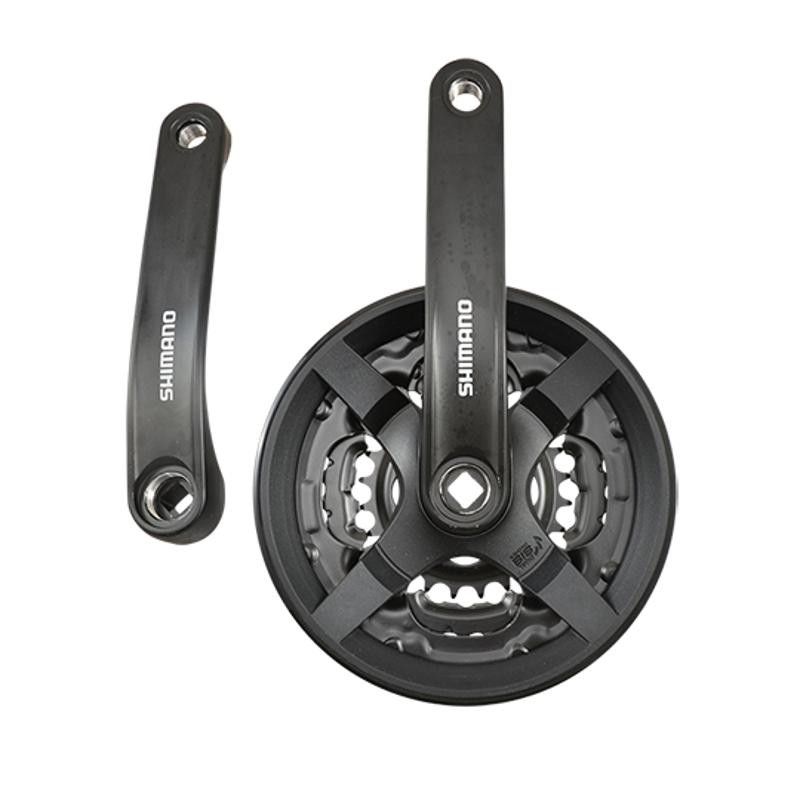 PEDALIER VTT TRIPLE 42-34-24D L170 ALU SHIMANO TOURNEY TY501 (AXE CARRE 122)