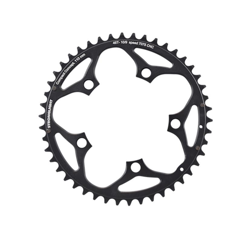 PLATEAU ROUTE DIAM 110 EXTER 46DTS NOIR ALU 7075 STRONG 10/9V.  5 BRANCHES