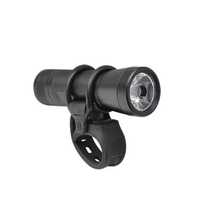 ECLAIRAGE VELO PILE AV TORCHE 200 LUMEN ALU NOIR (FIXATION CINTRE/FOURCHE)