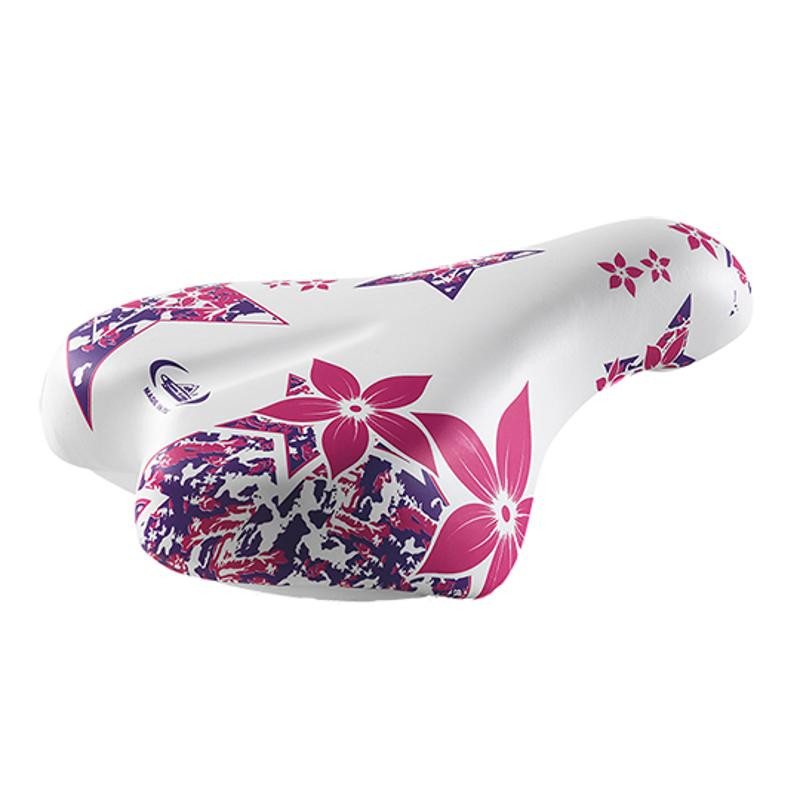 SELLE ENFANT KID 12/14/16 POUCES MONTE GRAPPA 995 OK GO BLANC/ROSE AVEC CHARIOT DE SELLE