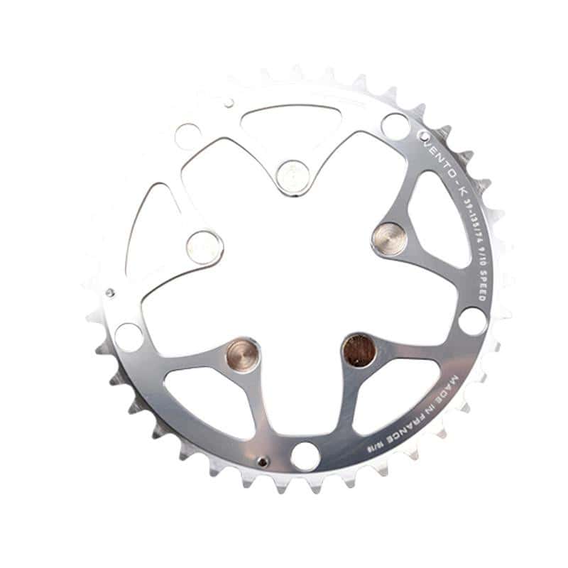 PLATEAU ROUTE DIAM 135 PORTEUR 39DTS ARGENT VENTOK POUR TRIPLE(COMP.CAMPA)TA 8/9/10V.5BRAN