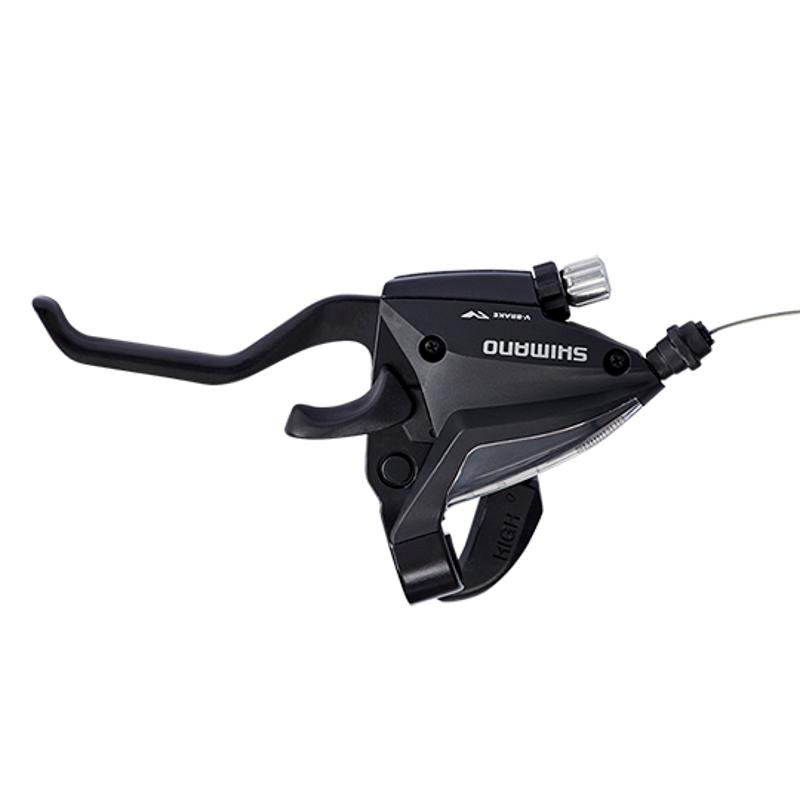 LEVIER/MANETTE VTT 3V. SHIMANO GAUCHE STEF500 V-BRAKE NOIR 2 DOIGTS