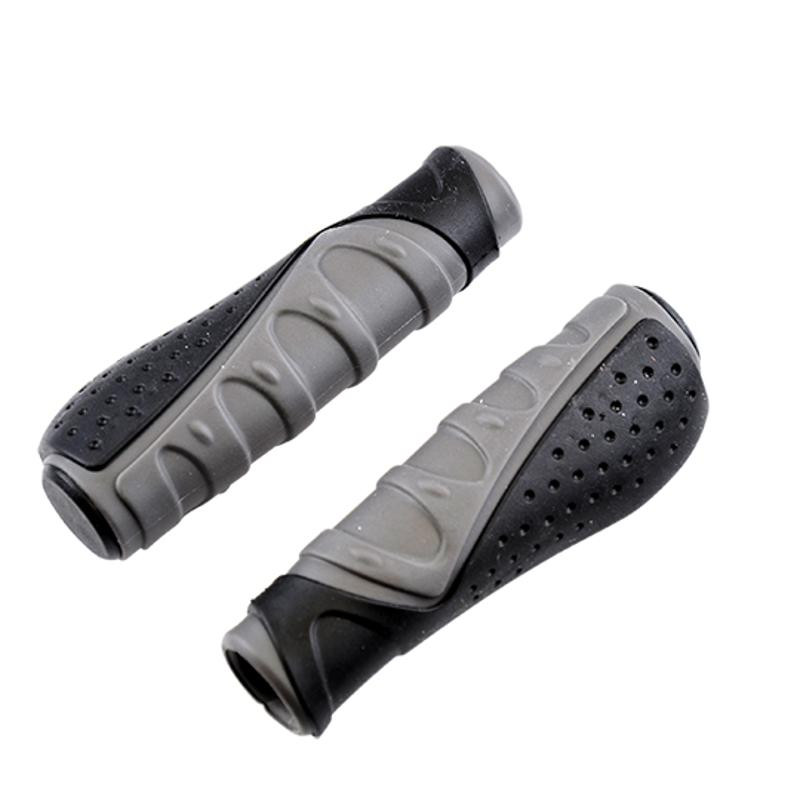POIGNEE VELO CLARKS ERGONOMIQUE NOIR/GRIS 130MM AVEC BOUCHON (PR)