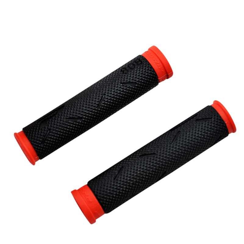 POIGNEE VELO PROGRIP 808 NOIR/ROUGE LG 125MM (PR)