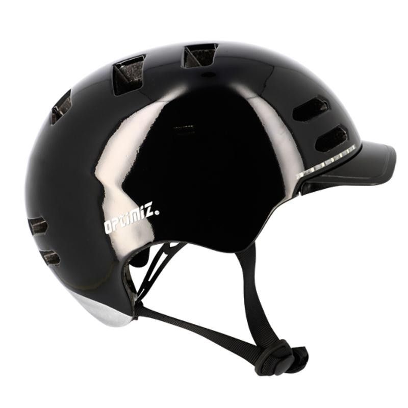 CASQUE URBAIN OPTIMIZ O370 NOIR BRILLANT IN MOLD T.L (LED ET CLIGNO INTEGRE) - PRIX NET