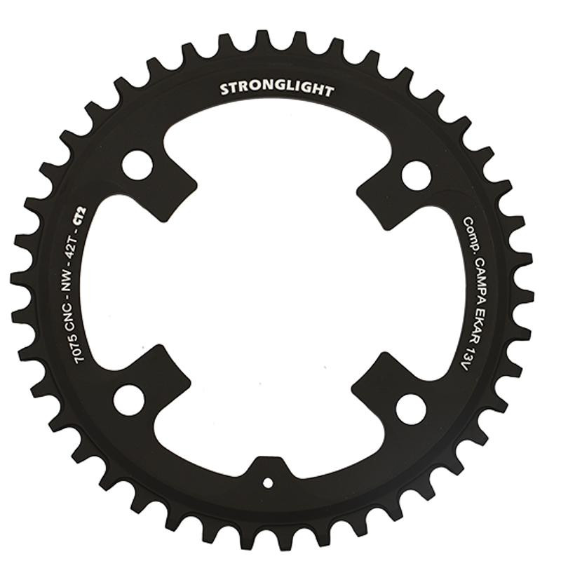 PLATEAU GRAVEL MONO DIAM 123 38DTS ALU 7075 NOIR 4 BRAN. STRONG COMP. CAMPA EKAR 13