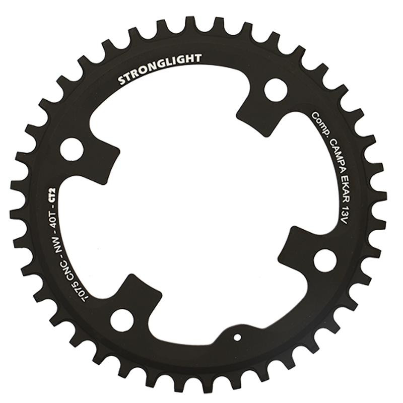PLATEAU GRAVEL MONO DIAM 123 40DTS ALU 7075 NOIR 4 BRAN. STRONG COMP. CAMPA EKAR 13