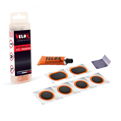 NECESSAIRE REP/RUSTINE VELOX CITY/TREKKING 6 PIECES + DISSOLUTION 5ML + 1 RAPE