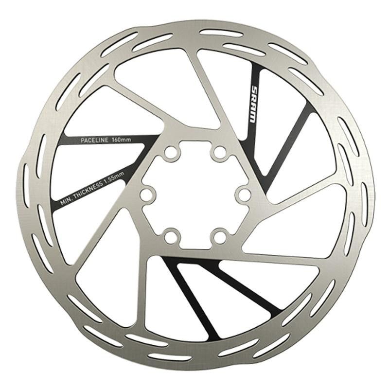 DISQUE FREIN ROUTE 6 TROUS D160 MM SRAM PACELINE ARGENT/NOIR