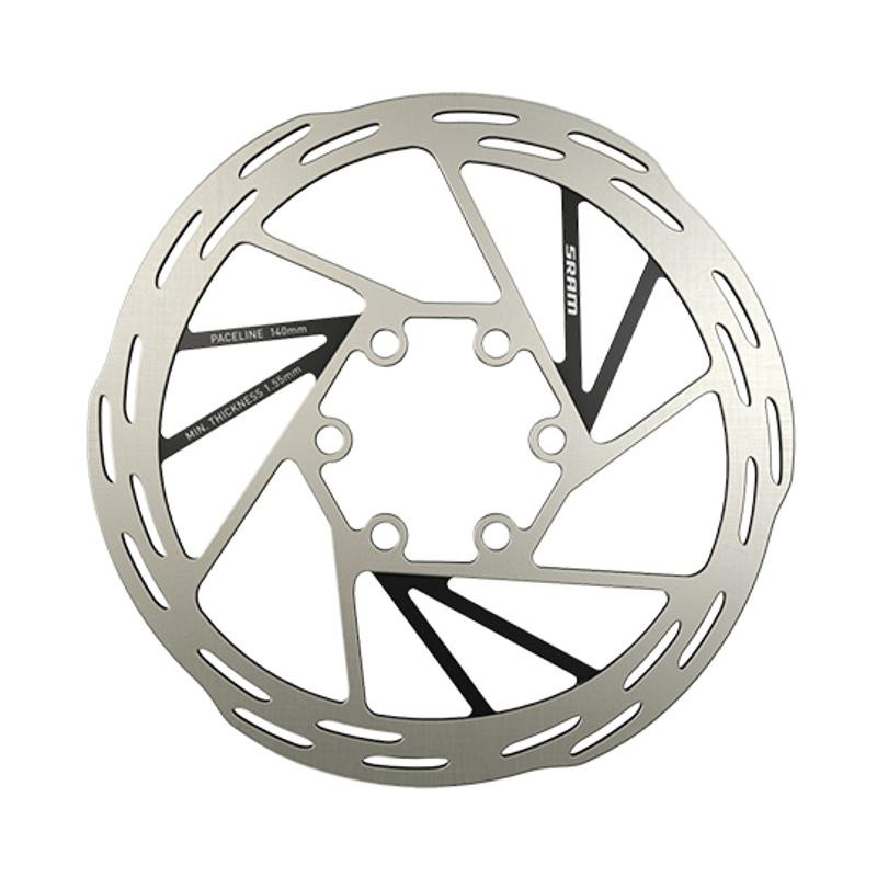 DISQUE FREIN ROUTE 6 TROUS D140 MM SRAM PACELINE ARGENT/NOIR