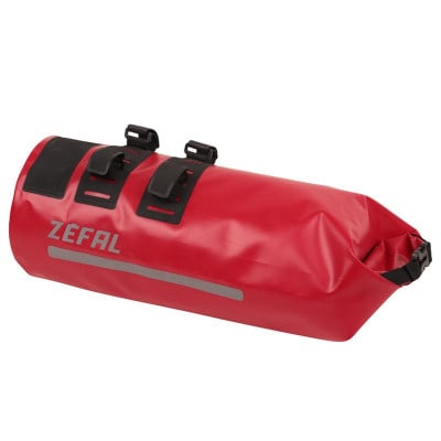 SACOCHE VELO CINTRE/PROLONGATEURS GRAVEL ZEFAL Z ADVENTURE F8 AERO ROUGE VOL. 8L (DIAM 165