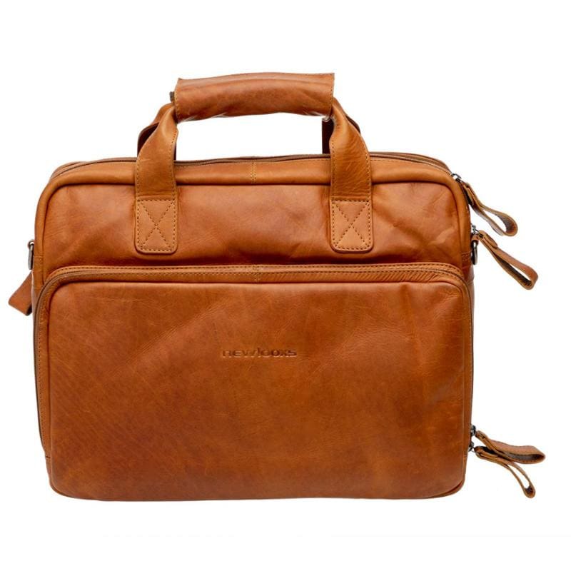 SACOCHE VELO PORTE BAGAGE NEWLOOXS LEATHER CALI COGNAC - 17 LITRES - 400X310X150MM