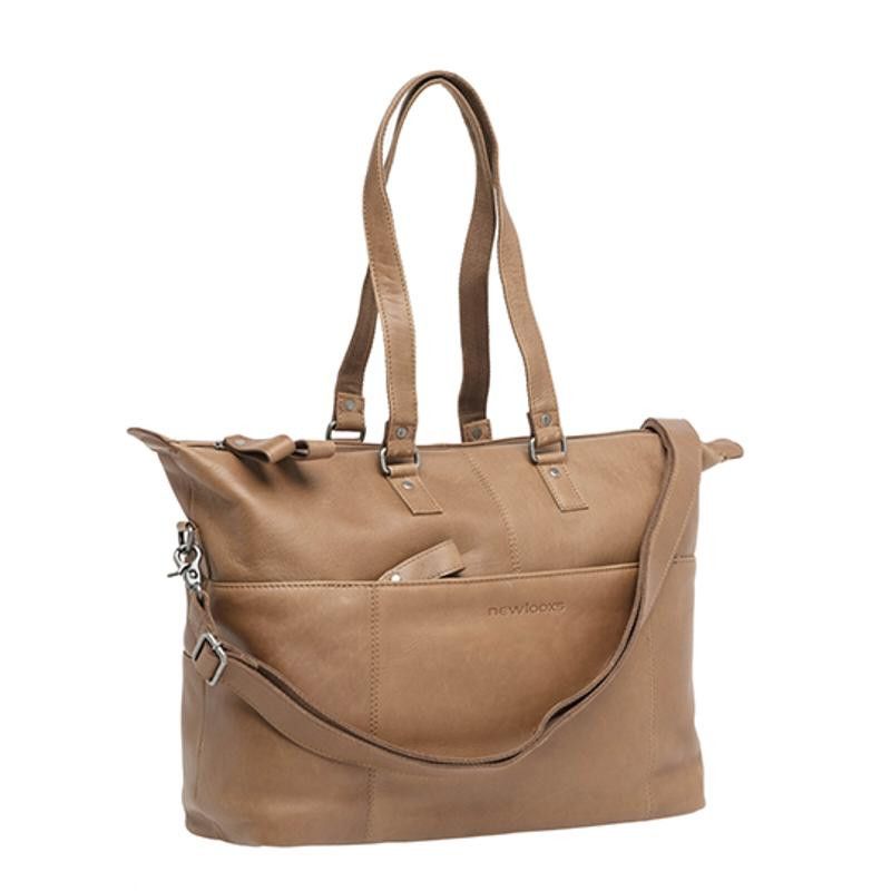 SACOCHE VELO PORTE BAGAGE NEWLOOXS LEATHER VERLA COGNAC - 21 LITRES - 340X440X180MM