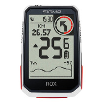 COMPTEUR VELO SANS FIL/GPS SIGMA ROX  4.0 30 FCTS BLANC HR SET +  (CARDIO)