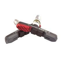 Porte-Patins Clarks VTT à Vis V-Brake Asymétrique Tri-Gomme 72mm Noir/Rouge/Gris