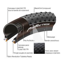 Pneu Continental Gravel 700X40 TS Terra Speed Tubeless Ready Protection Noir 40-622
