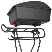 Top Case Vélo Klickfix Box Noir 12L + Fixation Racktime 25X18X35 cm