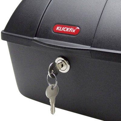 Top Case Vélo Klickfix Box Noir 12L + Fixation Uniklip 25X18X35 cm