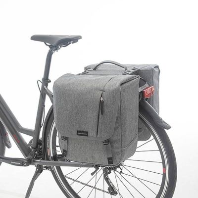 Sacoches Vélo Porte-Bagages à Pont Newlooks Nova Double Gris Racktime 32L 35x35x15cm 