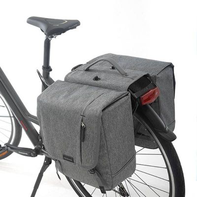 Sacoches Vélo Porte-Bagages à Pont Newlooks Nova Double Gris Détachable 32L 35x35x15cm