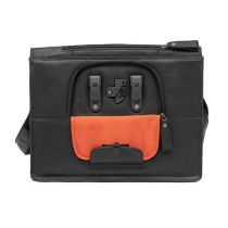 Sacoche Vélo Porte-Bagages Newlooxs Cuir Fellini Noir 18L 40X32X15cm