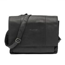 Sacoche Vélo Porte-Bagages Newlooxs Cuir Fellini Noir 18L 40X32X15cm