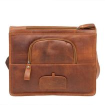 Sacoche Vélo Porte-Bagages Newlooxs Cuir Fellini Cognac 18L 40X32X15cm