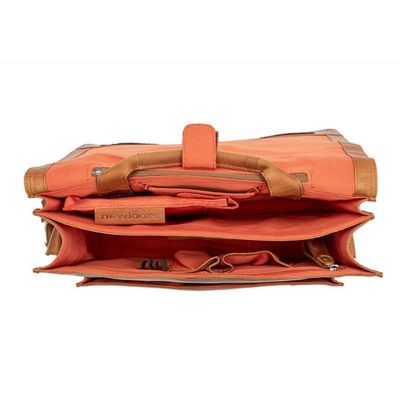 Sacoche Vélo Porte-Bagages Newlooxs Cuir Fellini Cognac 18L 40X32X15cm