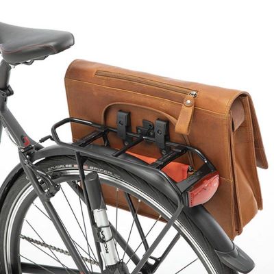 Sacoche Vélo Porte-Bagages Newlooxs Cuir Fellini Cognac 18L 40X32X15cm