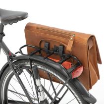 Sacoche Vélo Porte-Bagages Newlooxs Cuir Fellini Cognac 18L 40X32X15cm