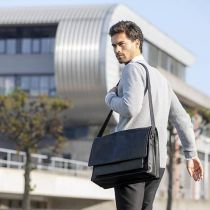 Sacoche Vélo Porte-Bagages Newlooxs Cuir Fellini Cognac 18L 40X32X15cm
