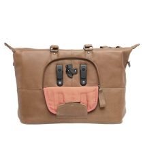 Sacoche Vélo Porte-Bagages Newlooxs Cuir Verla Cognac 21L 34X44X18cm
