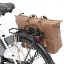 Sacoche Vélo Porte-Bagages Newlooxs Cuir Verla Cognac 21L 34X44X18cm