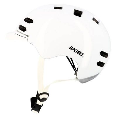 Casque Urbain Optimiz O370 Blanc Brillant In Mold T.S Led & Clignotant Intégrés 53/55cm