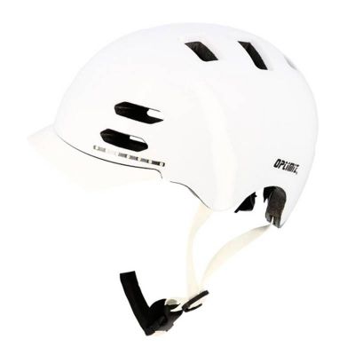 Casque Urbain Optimiz O370 Blanc Brillant In Mold T.S Led & Clignotant Intégrés 53/55cm