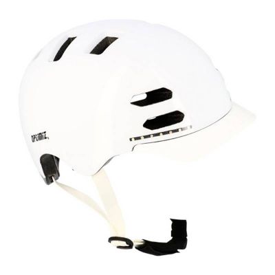 Casque Urbain Optimiz O370 Blanc Brillant In Mold T.S Led & Clignotant Intégrés 53/55cm