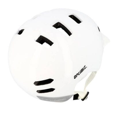 Casque Urbain Optimiz O370 Blanc Brillant In Mold T.S Led & Clignotant Intégrés 53/55cm