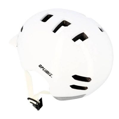 Casque Urbain Optimiz O370 Blanc Brillant In Mold T.S Led & Clignotant Intégrés 53/55cm