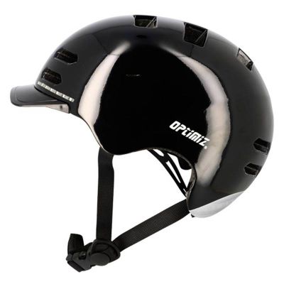 Casque Urbain Optimiz O370 Noir Brillant In Mold T.S Led & Clignotant Intégrés 53/55cm