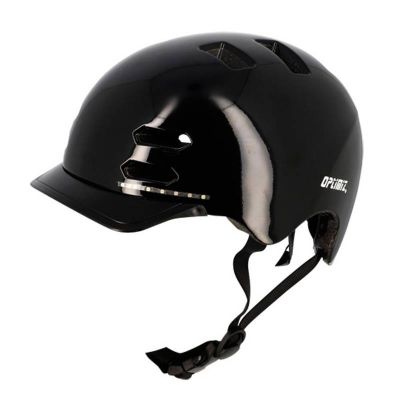 Casque Urbain Optimiz O370 Noir Brillant In Mold T.L Led & Clignotant Intégrés 58/61cm