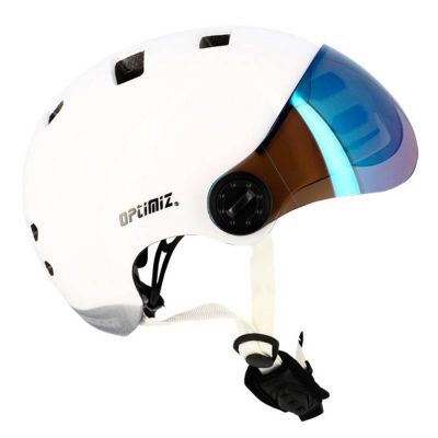 CASQUE URBAIN OPTIMIZ O390 BLANC BRILLANT IN MOLD T.L (CLIGNO/BLUETOOTH) PRIX NET